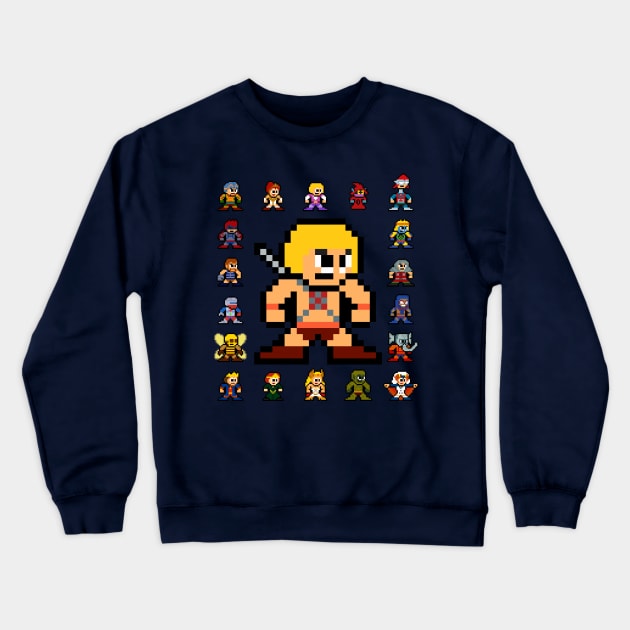 MOTU Heroic Warriors 8bit Pixel Art Crewneck Sweatshirt by 8-BitHero